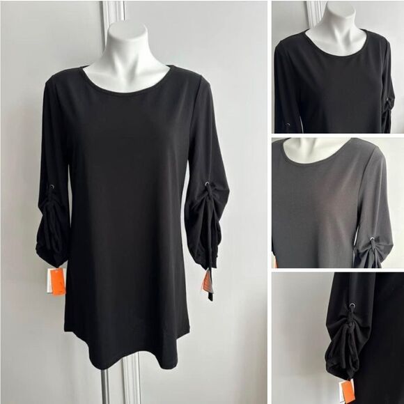 NWT Lynn Richie SILVER Black Tunic, Size M - Picture 1 of 8